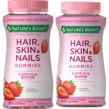 Nature's Bounty Hair Skin and Nails Vitamins With Biotin, Gummies, 230ct