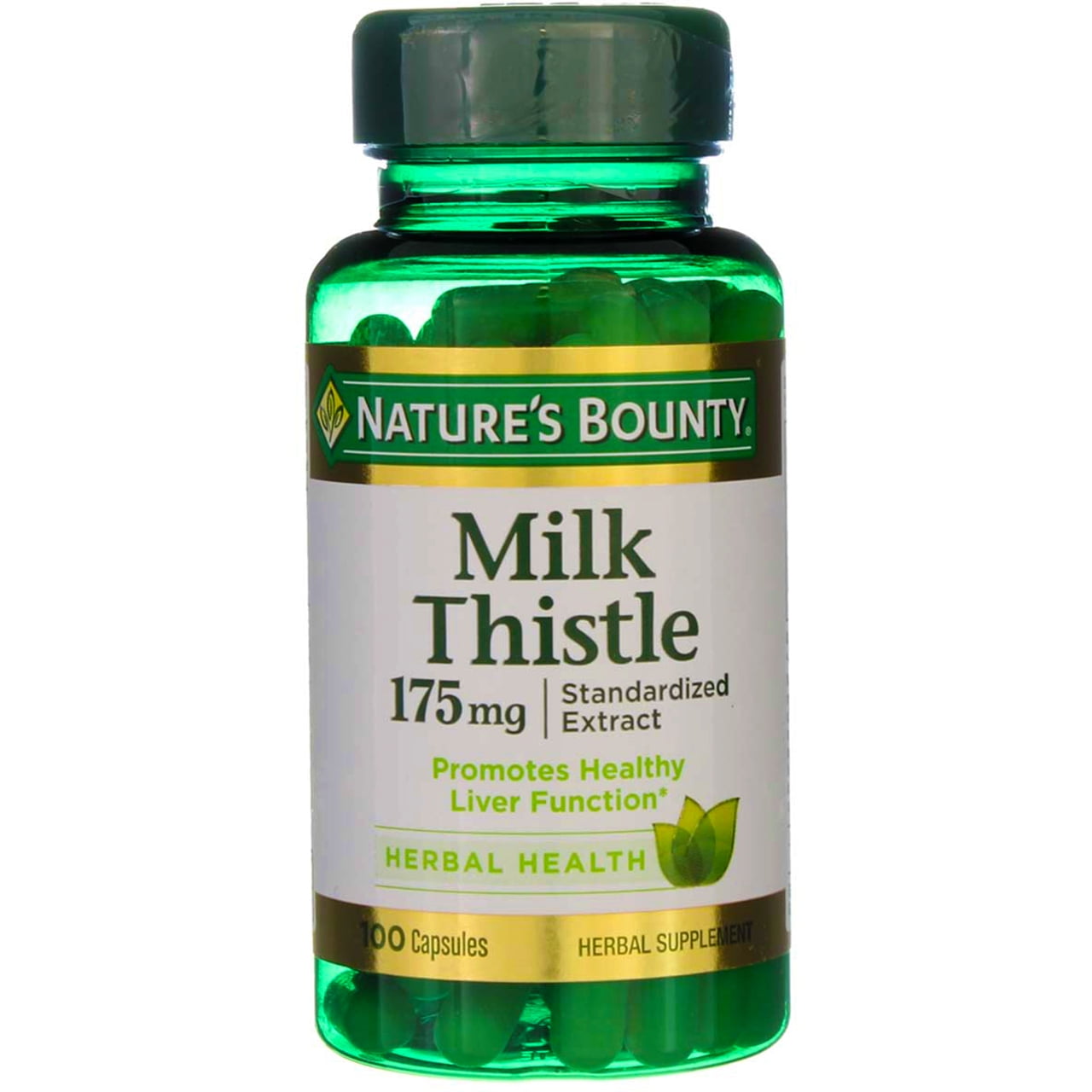 Nature's Bounty Herbal Health Milk Thistle Capsules, 175 mg, 100 Ct (6 ...