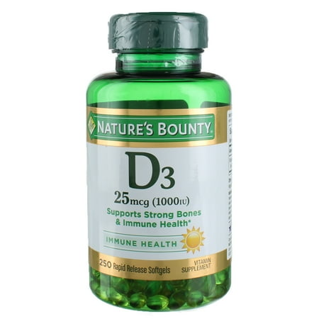 Nature's Bounty High Potency Vitamin D-1000 IU Softgels, 200 ea (Pack of 6)