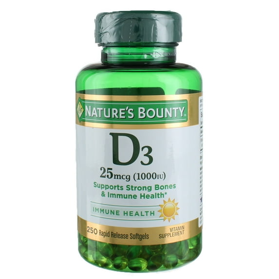 Nature's Bounty High Potency Vitamin D-1000 IU Softgels, 200 ea (Pack of 6)