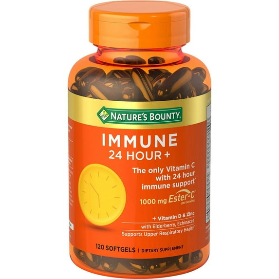 Nature's Bounty Immune 24 Hour + 1000 mg Ester-C- 120 Softgels