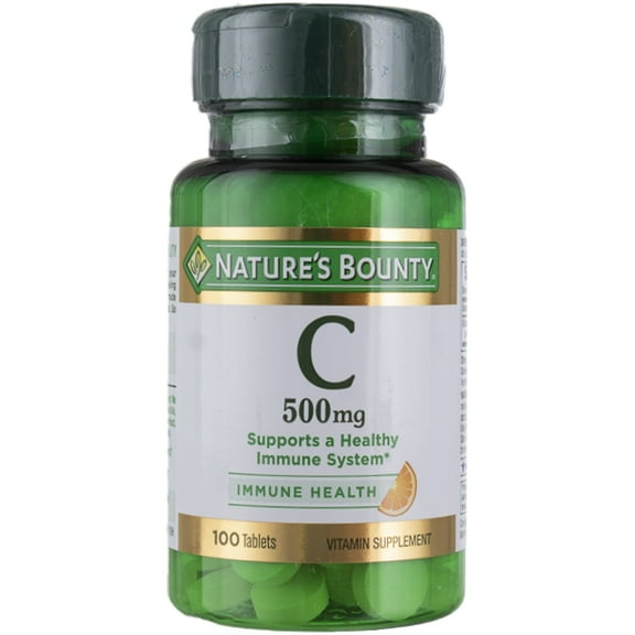 Nature's Bounty Immune Health Vitamin C Tablets, 500 mg, 100 Ct (6 pack)