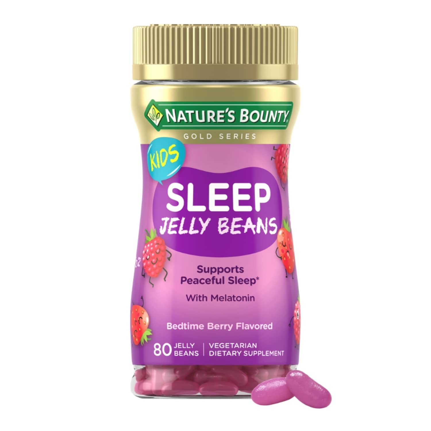 Nature's Bounty Nature’s Bounty Kid’s Melatonin Sleep Aid, .5 mg Jelly Bean Vitamins, Bedtime Berry, 80 Count
