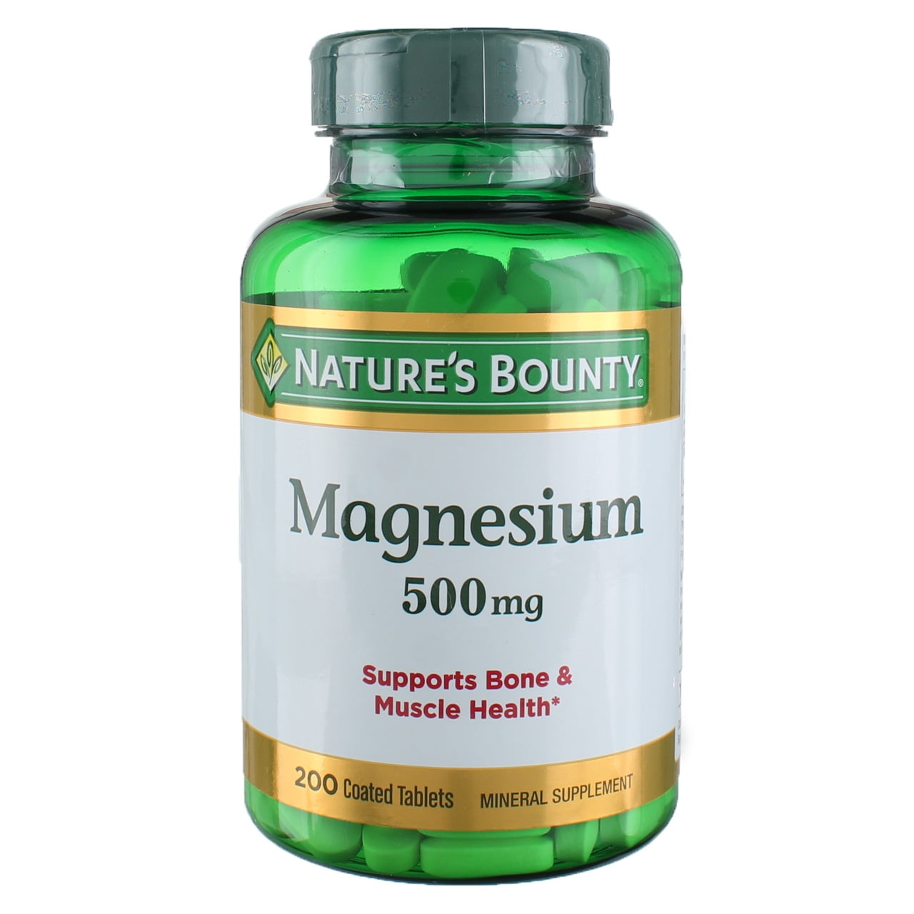Nature's Bounty Magnesium 500mg Size, Coated Tablets 200 ea (Pack of 3)