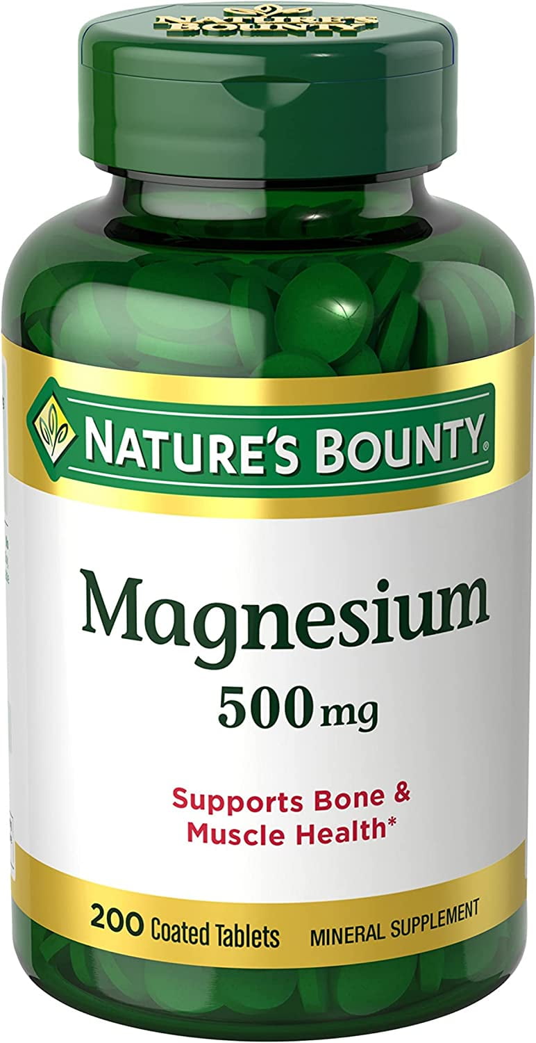 Nature's Bounty Magnesium 500mg Size, Coated Tablets 200 ea