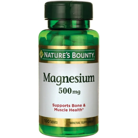 Nature's Bounty Magnesium 500mg Supports Muscle Health, 100 ct, 2 Pack