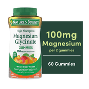 Nature’s Bounty High Absorption Magnesium Glycinate Gummies for Whole Body Health, 60 Count