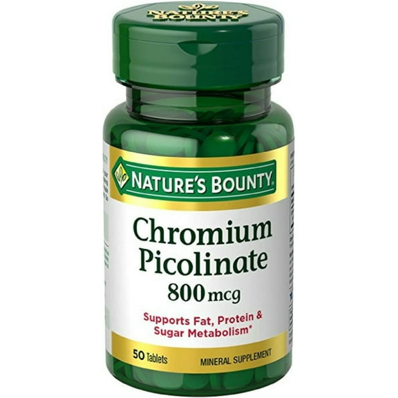 Nature's Bounty Mega Chromium Picolinate 800 mcg tablets 50 ea (Pack of 3)