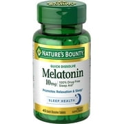 Nature's Bounty Melatonin 10 mg Quick Dissolve Tablets 45 ea (Pack of 3)