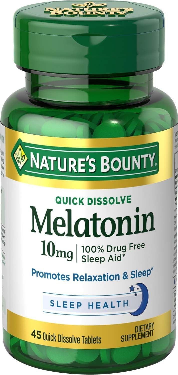 Nature's Bounty Melatonin 10 mg Quick Dissolve Tablets 45 ea (Pack of 6)