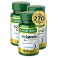 thumbnail image 1 of Nature's Bounty Melatonin 100% Drug Free Sleep Aid, Dietary Supplement, Promotes Relaxation and Sleep Health, 5 mg, 90 Count, Pack of 3, 1 of 4