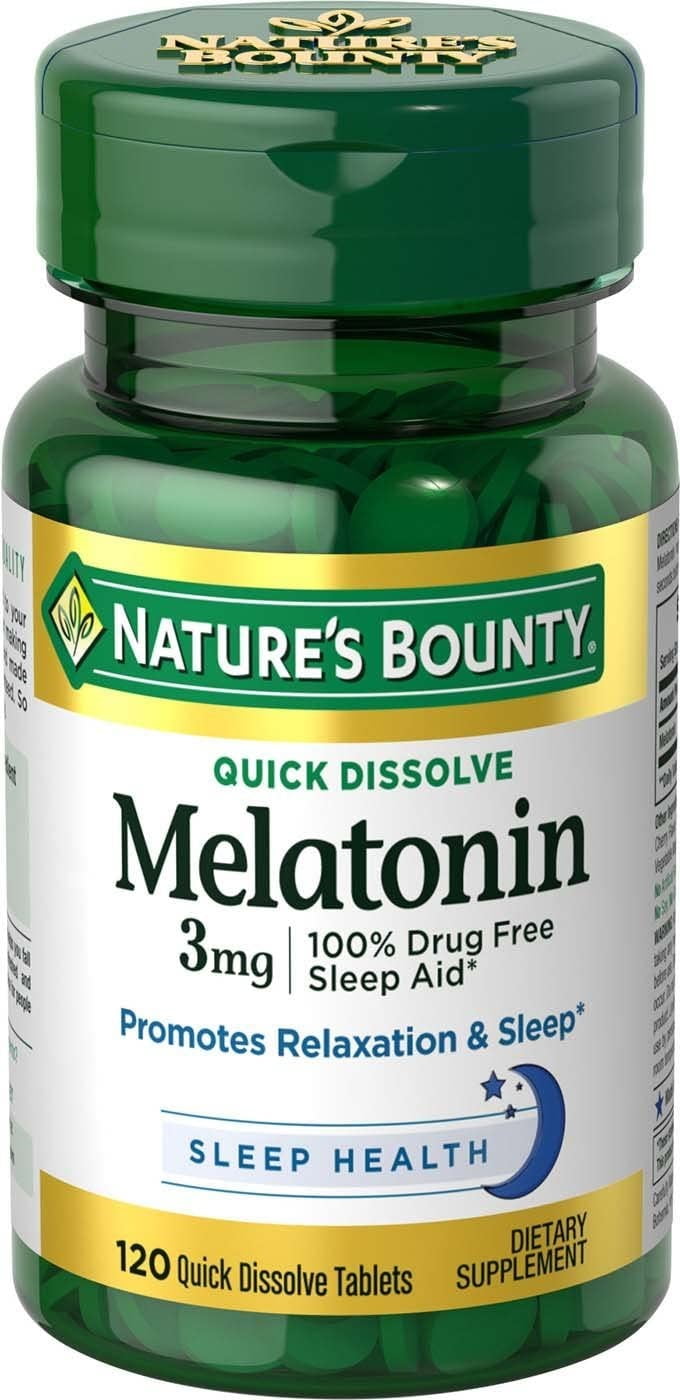 Nature's Bounty Melatonin 3 mg Tablets, 120 Tablets (Pack of 6)