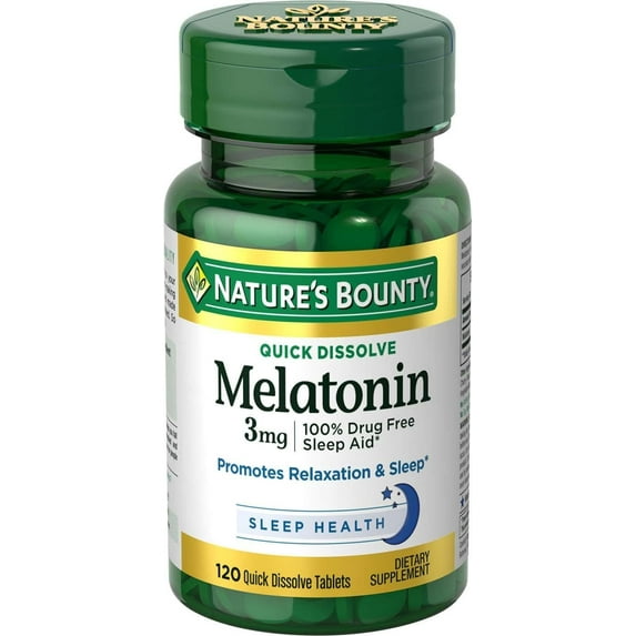 Nature's Bounty Melatonin 3 mg Tablets, 120 Tablets (Pack of 6)