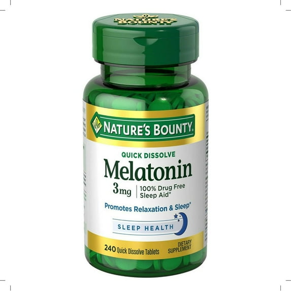 Nature's Bounty Melatonin 3 mg Tablets 240 Tablets (Pack of 4)