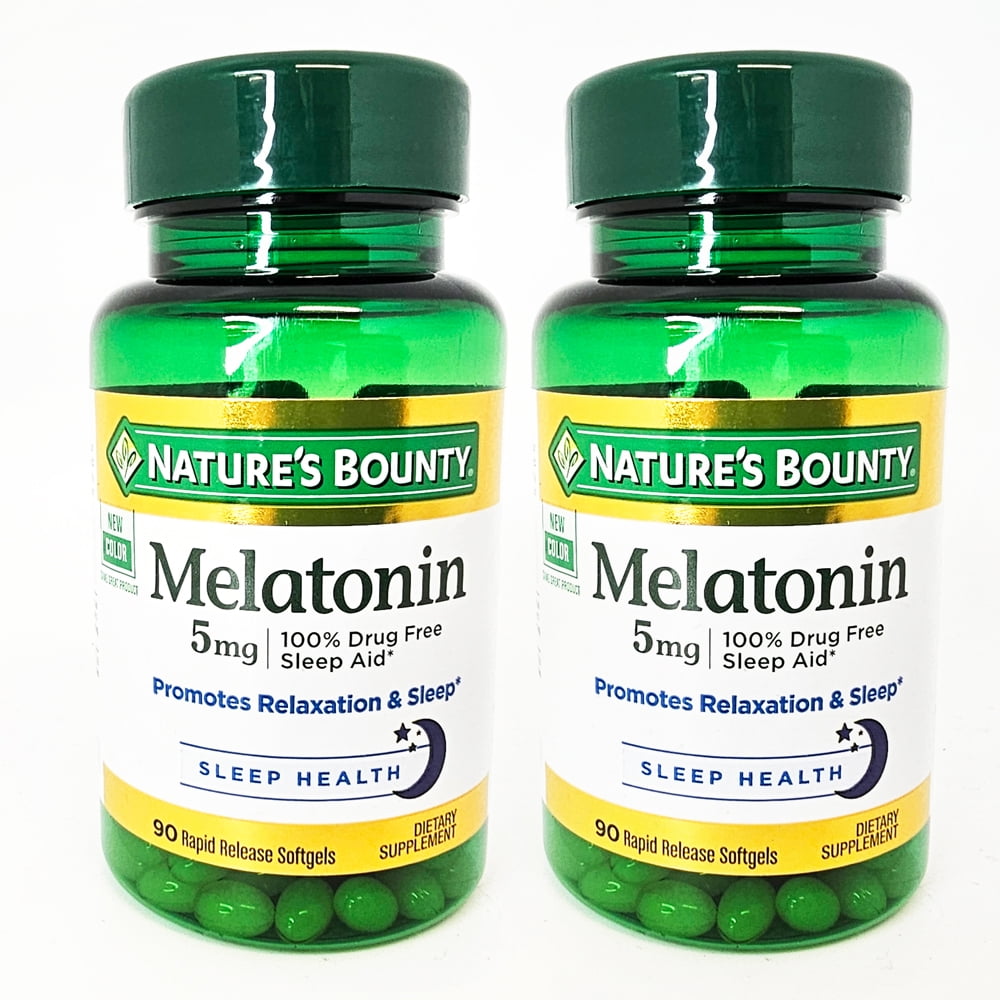 View of Nature's Bounty Melatonin. Dietary Supplement. Promotes Relaxation and ...