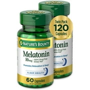 Natures Bounty Melatonin Sleep Aid Capsules, 10 Mg, 60 Ct, 2 Pack