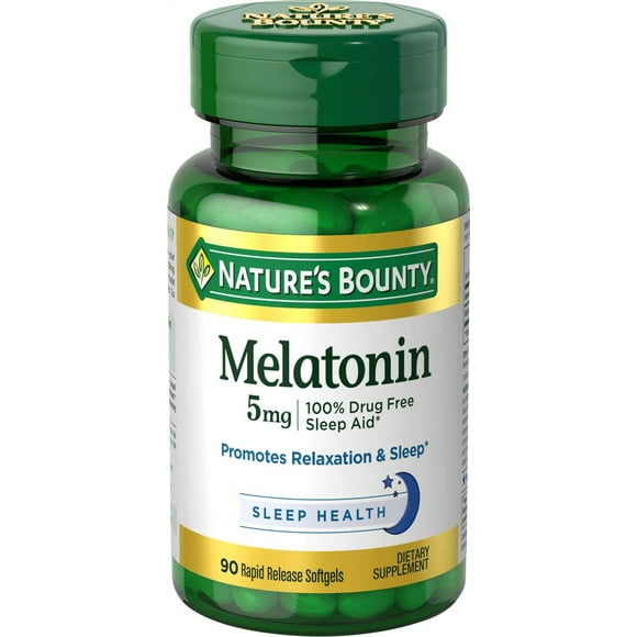 Nature's Bounty Melatonin Sleep Aid Softgels, 5 Mg, 90 Ct
