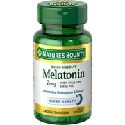 Nature’s Bounty Melatonin Supplement, 3mg, 240 Quick Dissolve Tablets