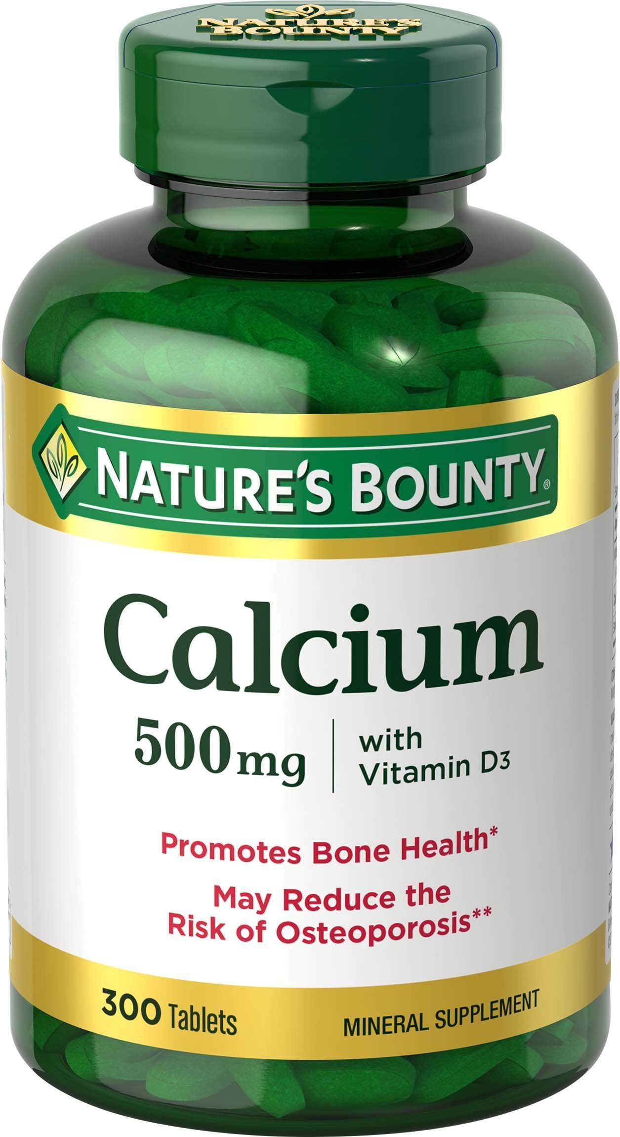Calcium & Vitamin D3 by Nature's Bounty, Immnue Support & Bone Health, 500mg Calcium & 400iu D3, 300 Tablets