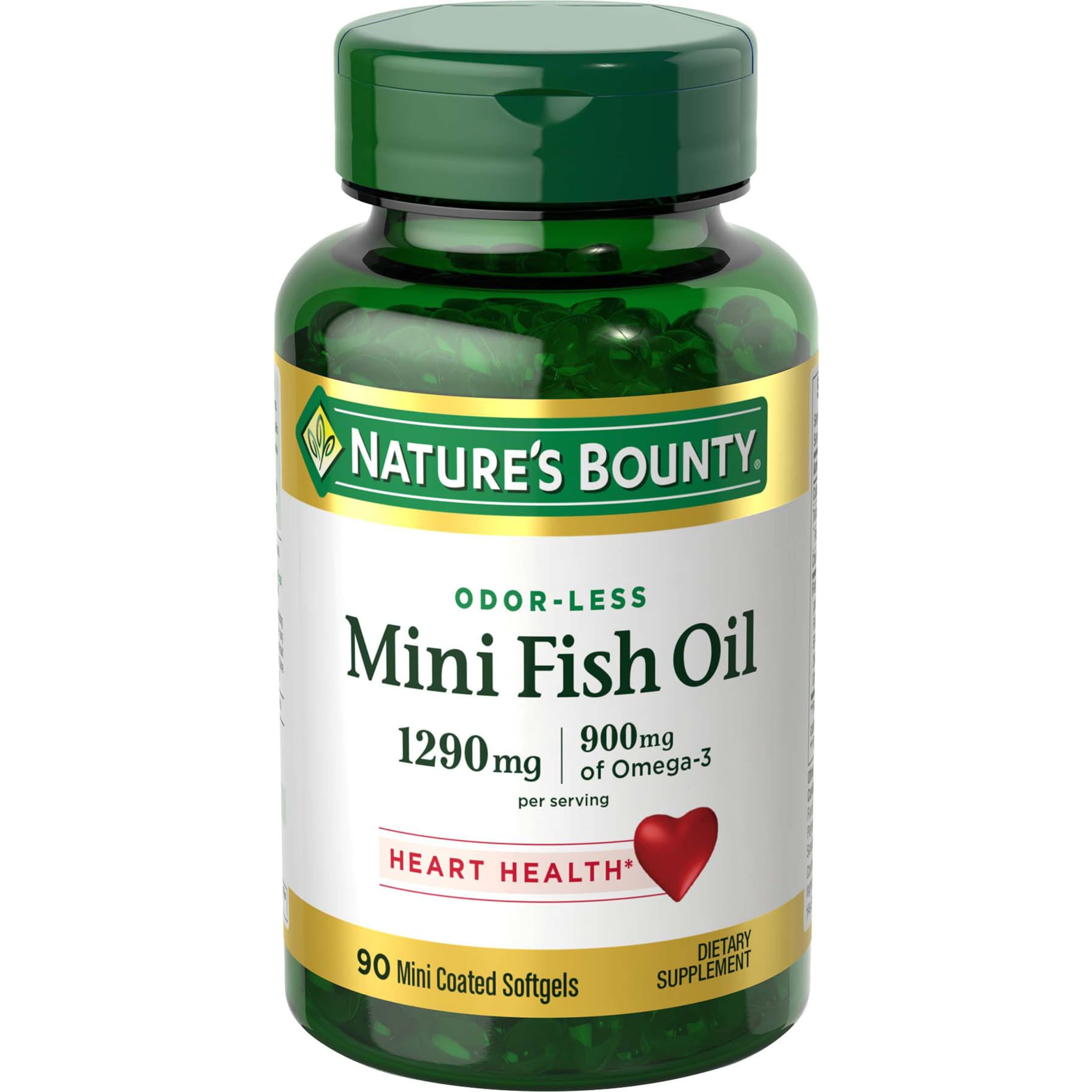 Nature's Bounty Mini Fish Oil Odorless Softgels, 1290 Mg, 90 Ct