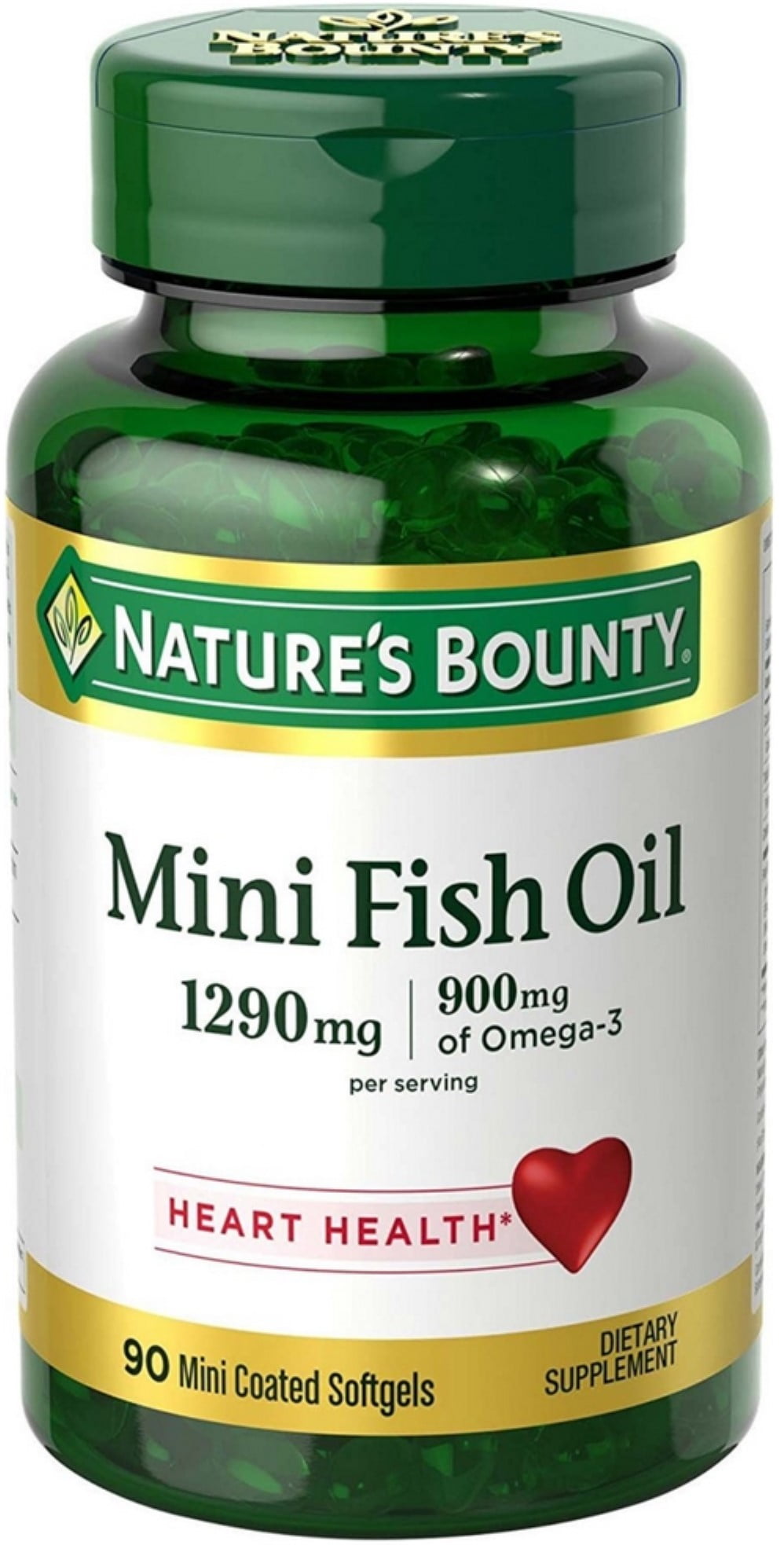 Nature's Bounty Mini Fish Oil Softgels 1290 mg 90 ea (Pack of 3)