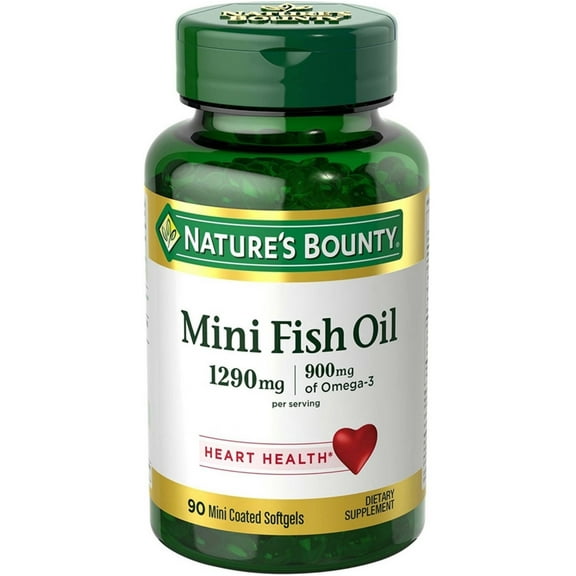 Nature's Bounty Mini Fish Oil Softgels 1290 mg 90 ea (Pack of 4)