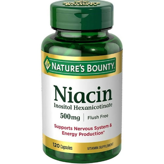 Nature's Bounty Niacin 500 mg capsules 120 Each - (Pack of 2)