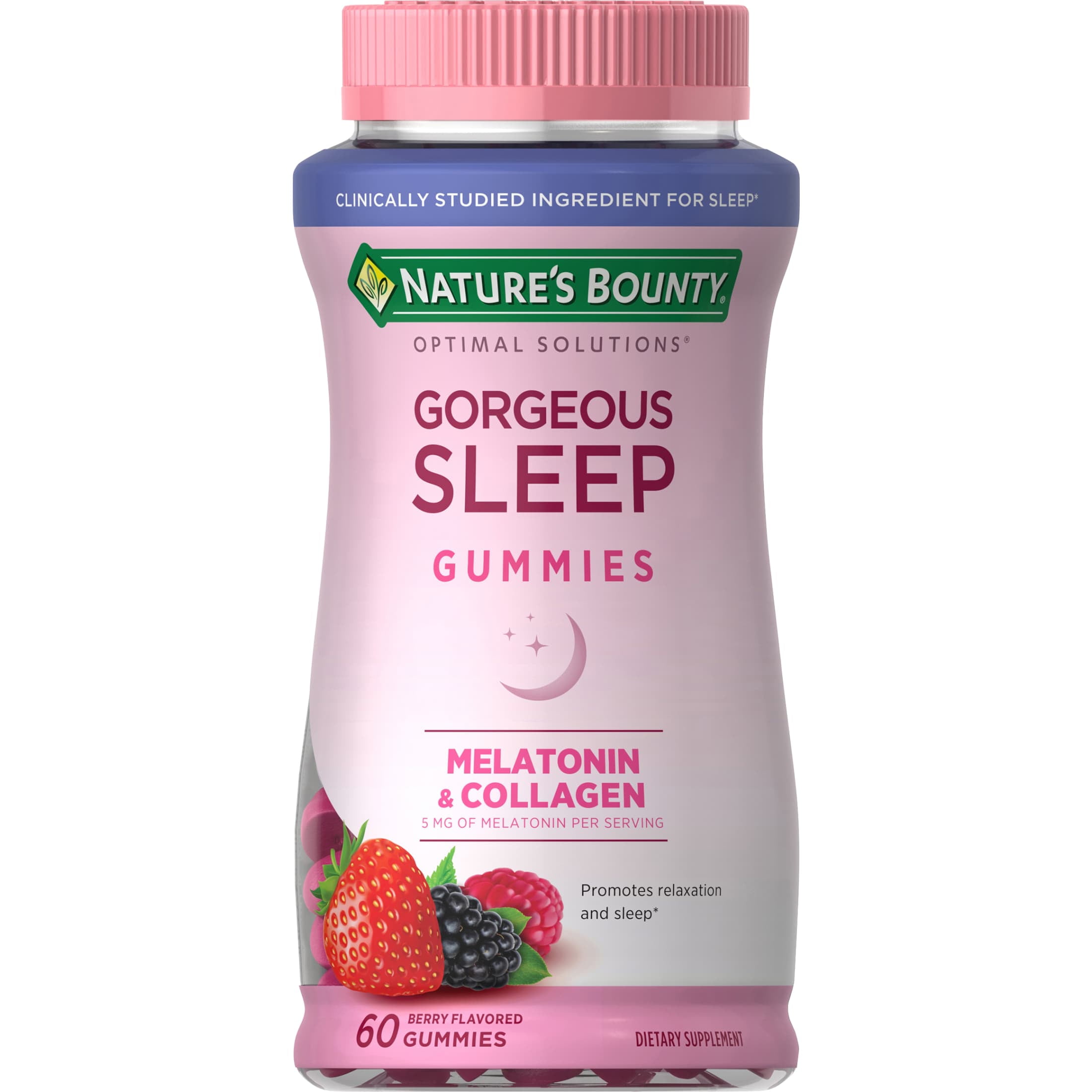 Nature's Bounty Optimal Solutions Gorgeous Sleep, with Melatonin & Collagen, 60 Gummies