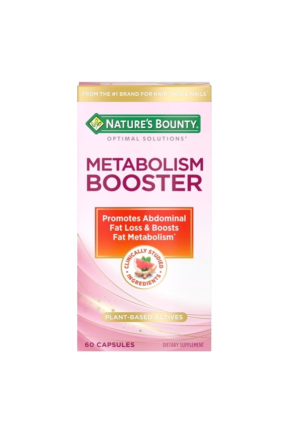 Optimal Solutions Metabolism Booster Capsules, Promotes Abdominal Fat Loss and Weight Management, 60 Ct, 30 Total Servings