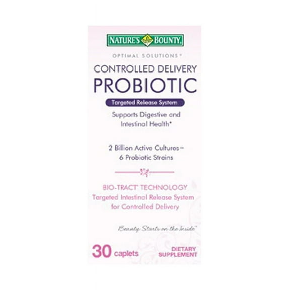 Nature's Bounty Optimal Solutions Probiotic Caplets, 30 Ct, 2-Pack