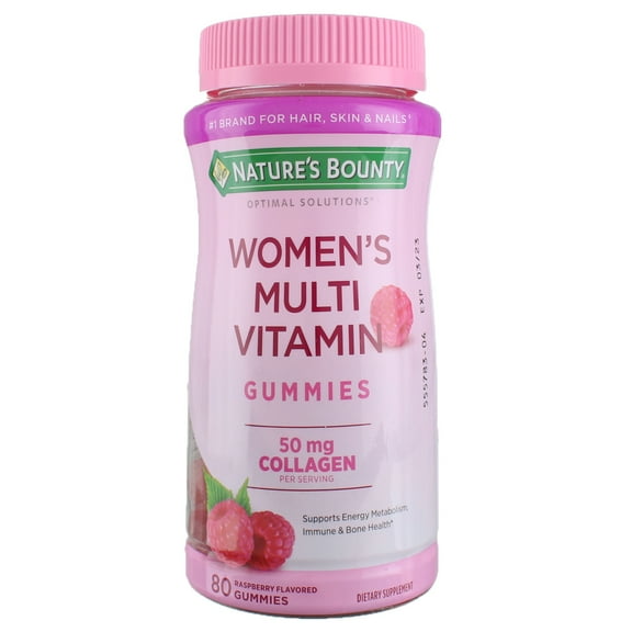Nature's Bounty Optimal Solutions Women's Multivitamin Gummies, Raspberry Flavored 80 Ea (Pack of 2)