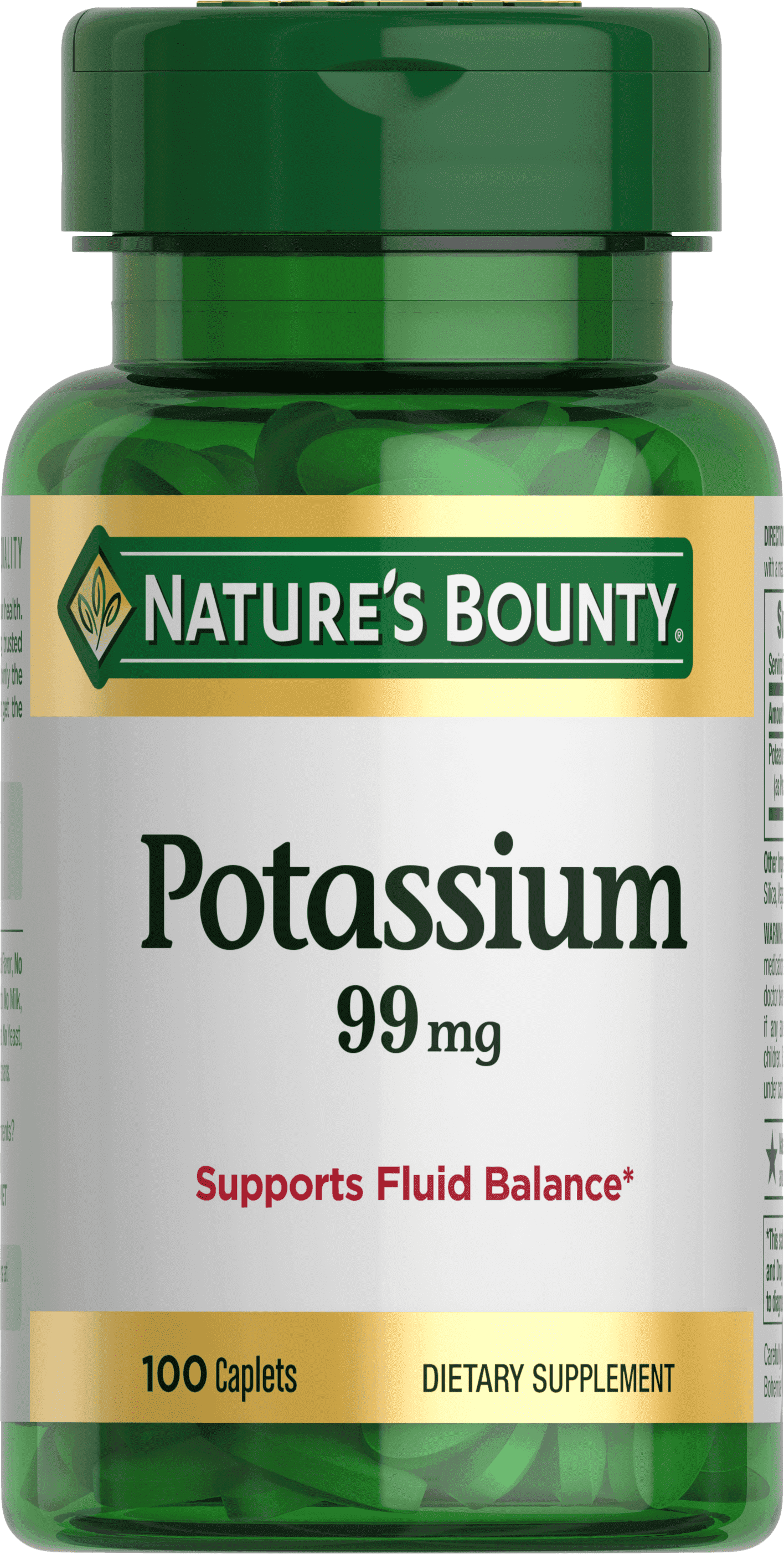 Nature's Bounty Potassium Gluconate 99mg, 100 Caplets