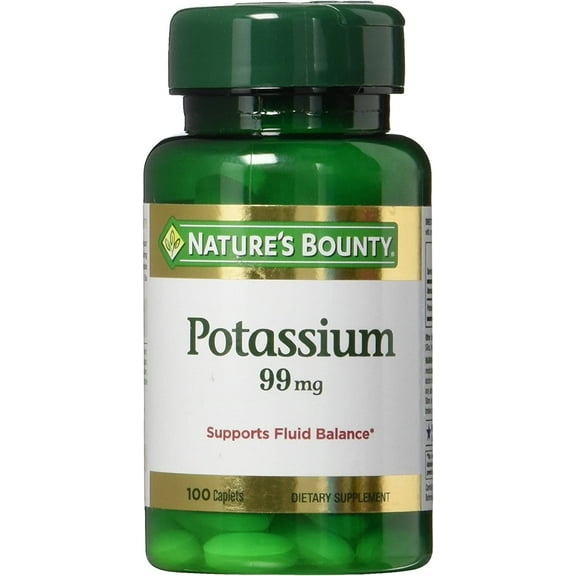Nature's Bounty Potassium Gluconate 99mg, 100 Caplets