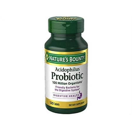 Nature's Bounty Probiotic Acidophilus Tablets, 120 ea (Pack of 3)