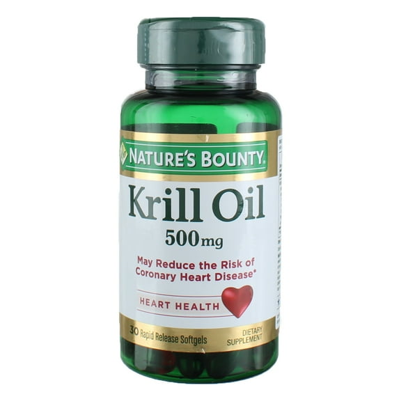 Nature's Bounty Red Krill Oil 500 mg Dietary Supplement Softgels 30 Soft Gels