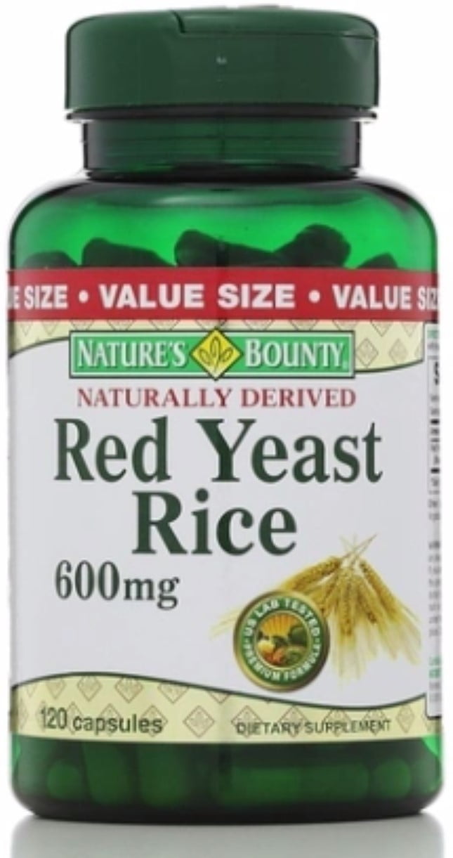 Nature's Bounty Red Yeast Rice 600 mg Capsules 120 ea (Pack of 2