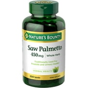 Nature's Bounty Saw Palmetto, Herbal Health Supplement, 450mg, Capsules, 250 Ct