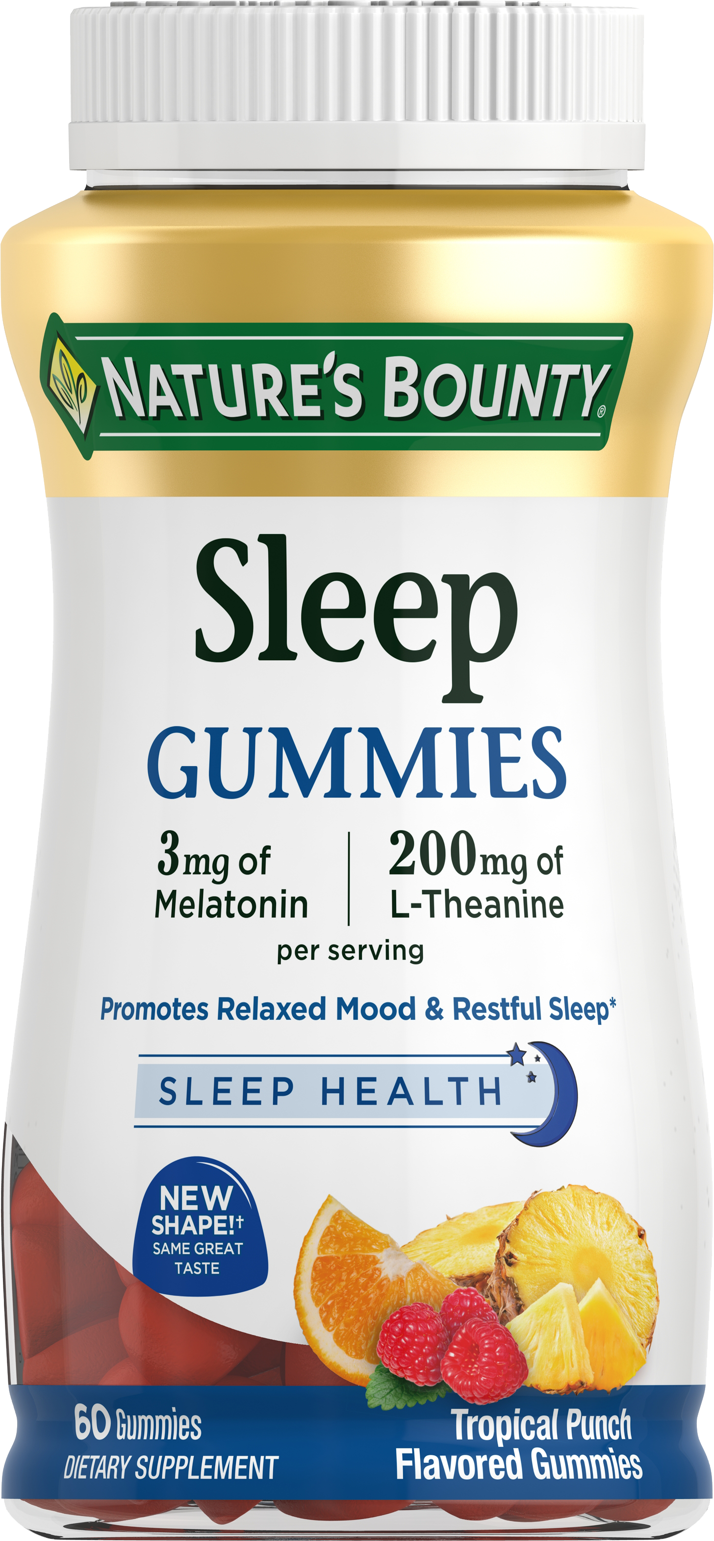 Nature’s Bounty Sleep Gummies, Melatonin 3mg, Sleep Support Supplement, Topical Punch, 60 Ct - image 1 of 8