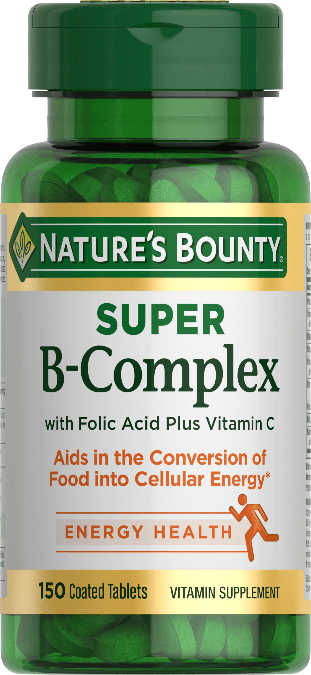 Nature's Bounty Super B-Complex + Vitamin C Tablets For Energy ...