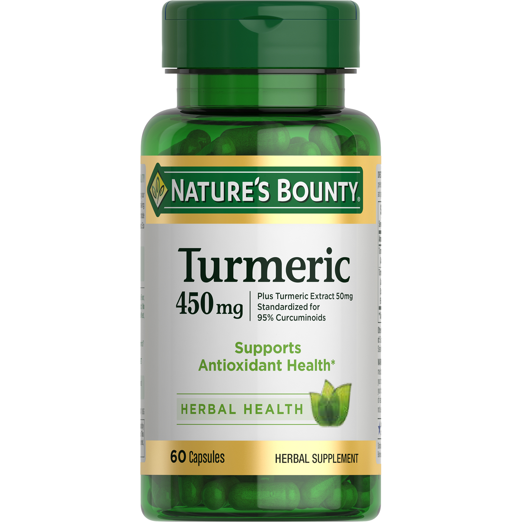 Nature's Bounty Turmeric 450 mg Capsules for Antioxidant Health, 60 Ct - image 1 of 5