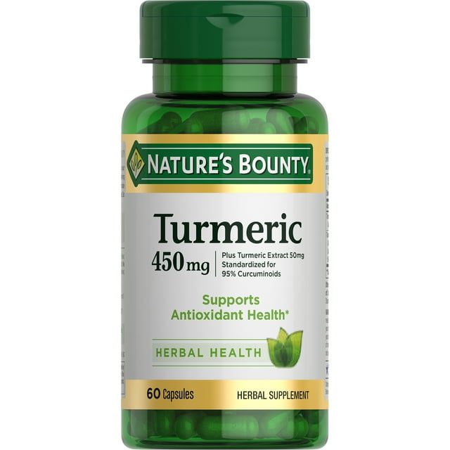 Nature's Bounty Turmeric 450 mg Capsules for Antioxidant Health, 60 Ct