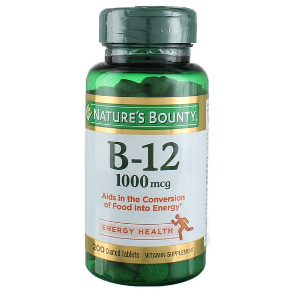 Nature's Bounty Vitamin B-12 1000 mcg Coated Tablets 200 ea (Pack of 6)