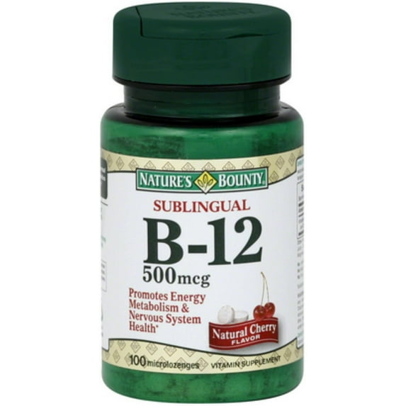 Nature's Bounty Vitamin B-12 500 mcg Microlozenges 100 ea (Pack of 4)