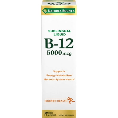 Nature’s Bounty Vitamin B-12 Liquid, 5000 mcg, 2 Fl Oz