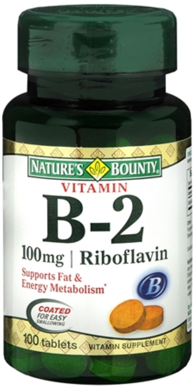 Nature's Bounty Vitamin B-2 100 mg, 100 Tablets (Pack of 6)