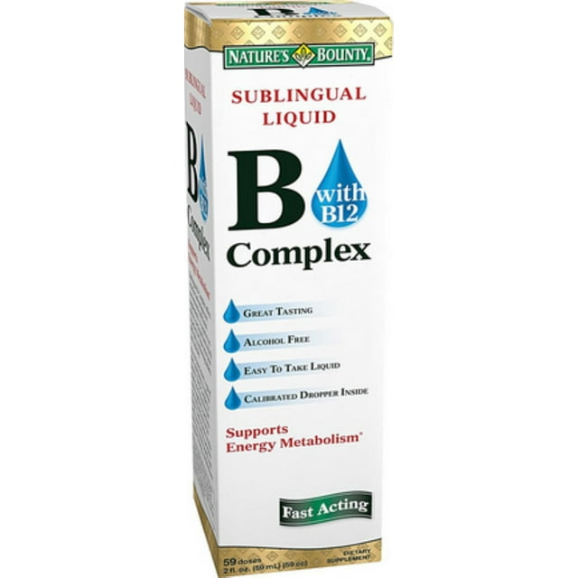 Nature's Bounty Vitamin B Complex Sublingual Liquid, 2 oz, Pack of 2
