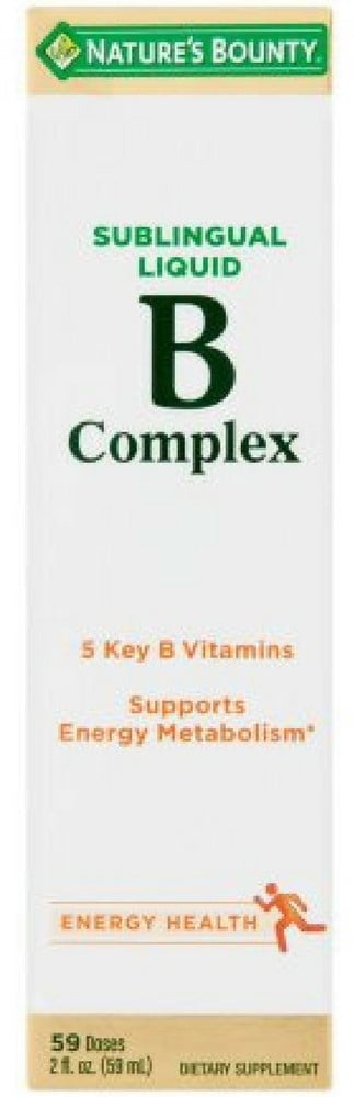 Nature's Bounty Vitamin B Complex Sublingual Liquid 2 oz (Pack of 4)