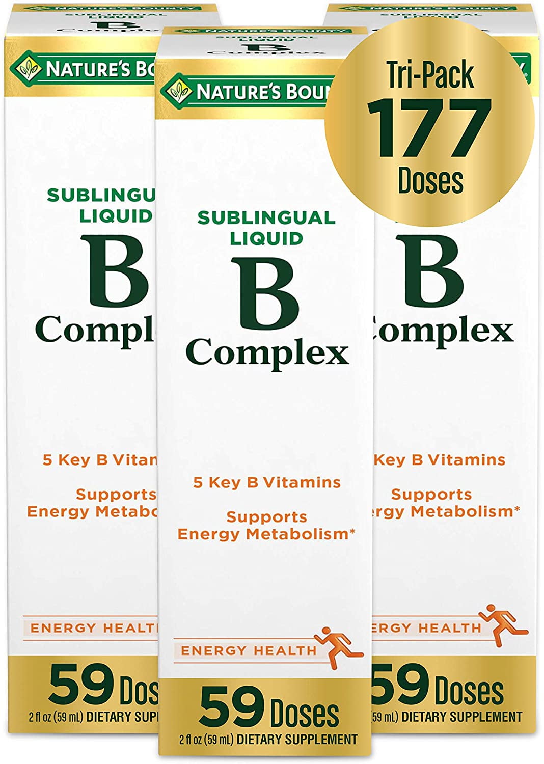 Nature’s Bounty Vitamin B Complex Sublingual Liquid, 59 Doses (2 fl. oz