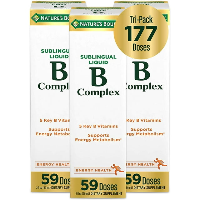 Nature’s Bounty Vitamin B Complex Sublingual Liquid, 59 Doses (2 fl. oz.), 3 pack