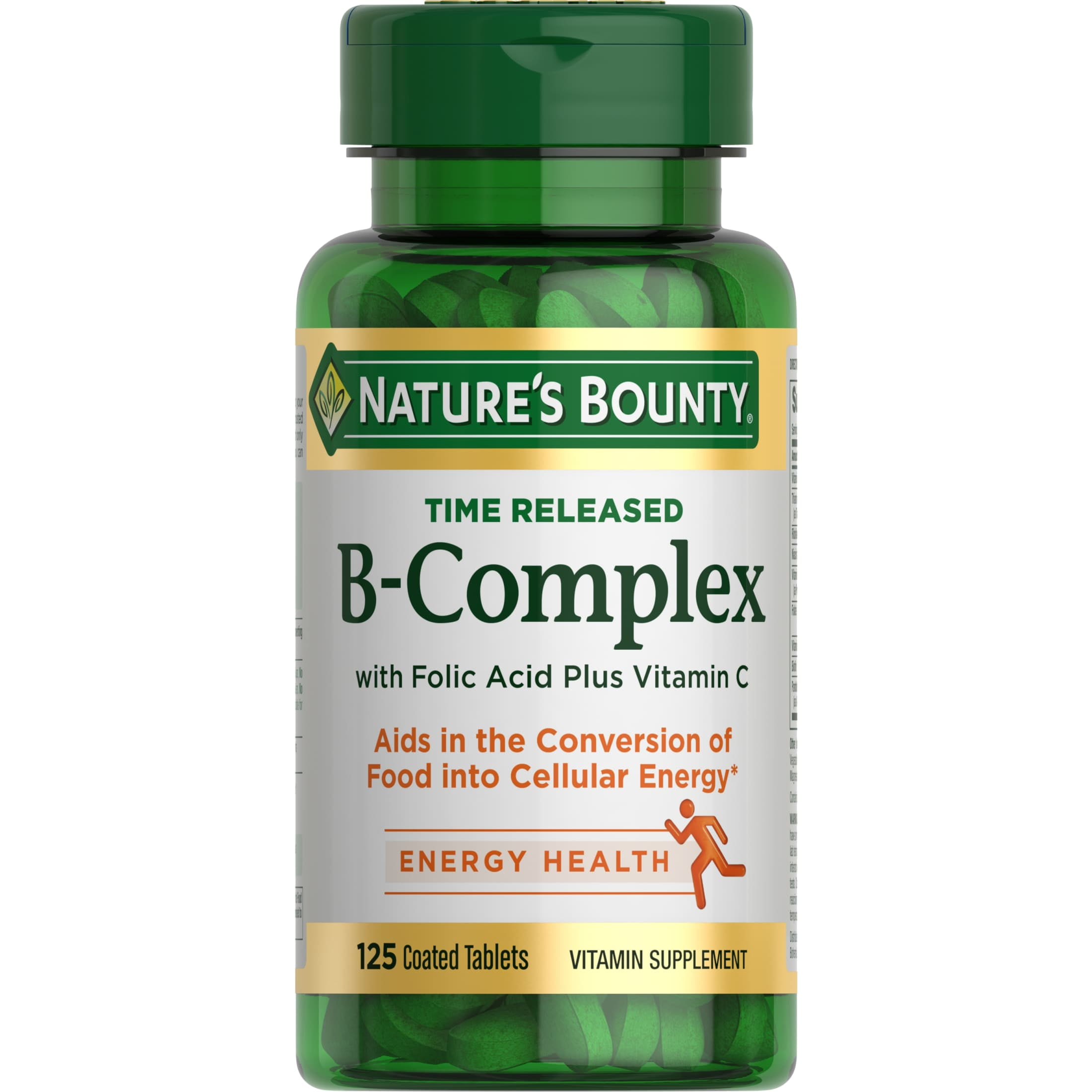 Nature's Bounty Vitamin B-Complex Tablets + Vitamin C for Energy Metabolism, 125 Ct